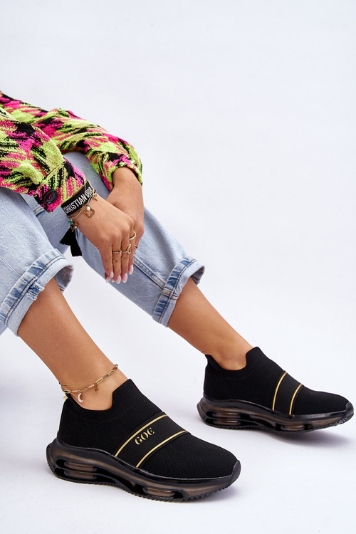 Dámske posuvné športové topánky Goe ll2n4032 čierna