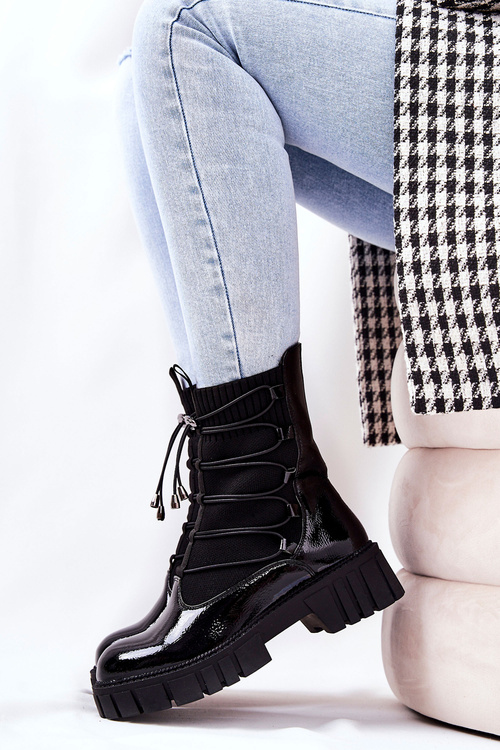 Maľované čierne ponožky Connor