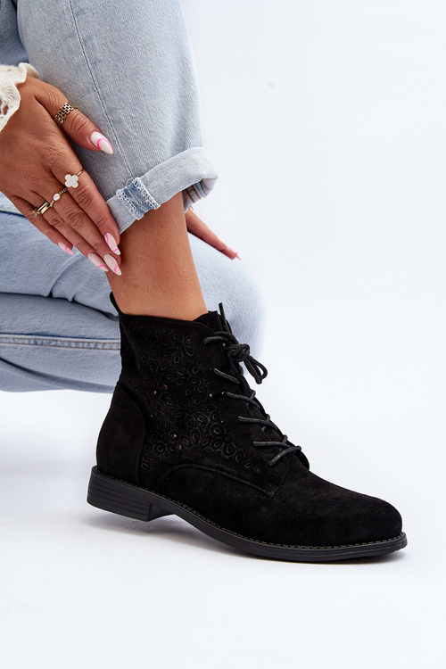 Dámské botky s vzorem černé S.Barski HY66-136