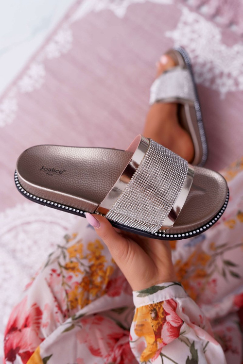 Ženské profilované žabky so zlatými zirkónmi Rentre