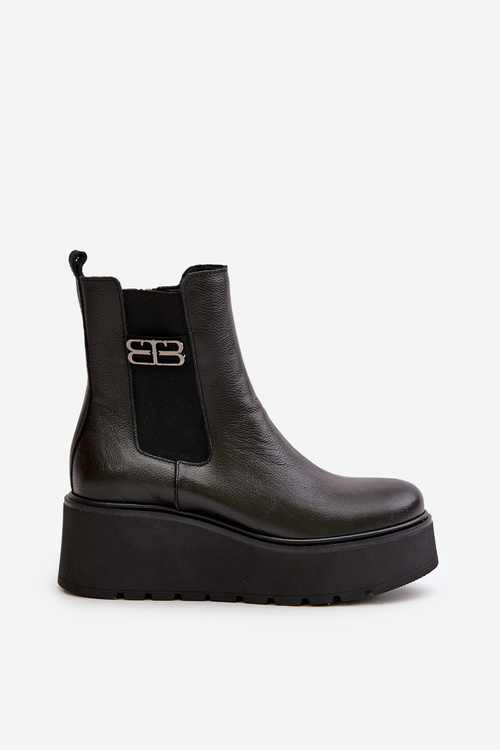 Zazoo 60498 Dámske Chelsea Topánky Na Platforme A Klíne Čierne