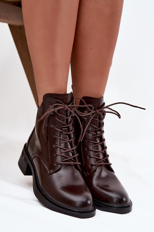 Zateplené dámske čižmy na podpätku Vinceza 58602 Čokoládové