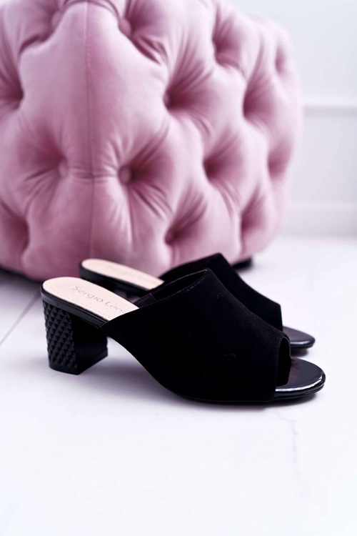 Elegantné dámske papuče na Sergio Leone KL315 Pillar Black Demilo