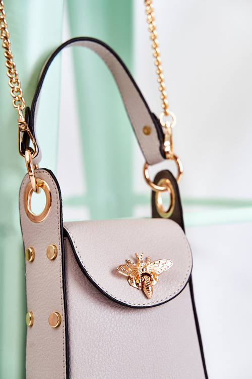 Malá dámska kabelka s dekoráciou sivej Ellies