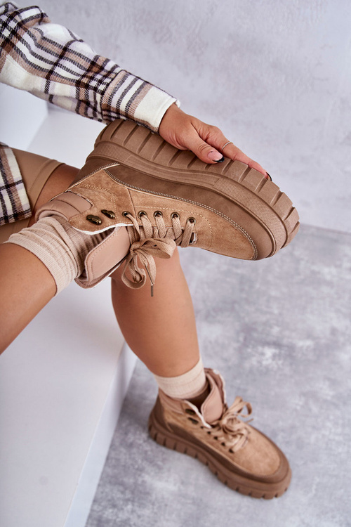 Pohodlné boty na platformě Tmavě béžová Sanchio