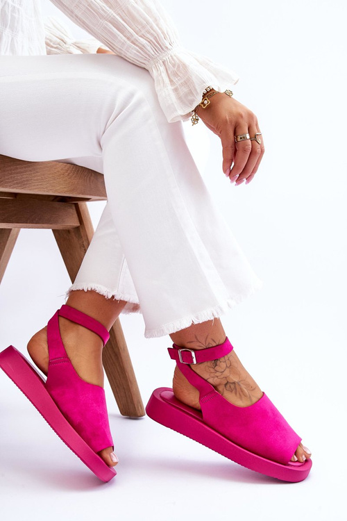 Pohodlné dámske sandále na platforme fuchsja rub