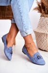 Ženské mokasíny modré lordy lemované Therese