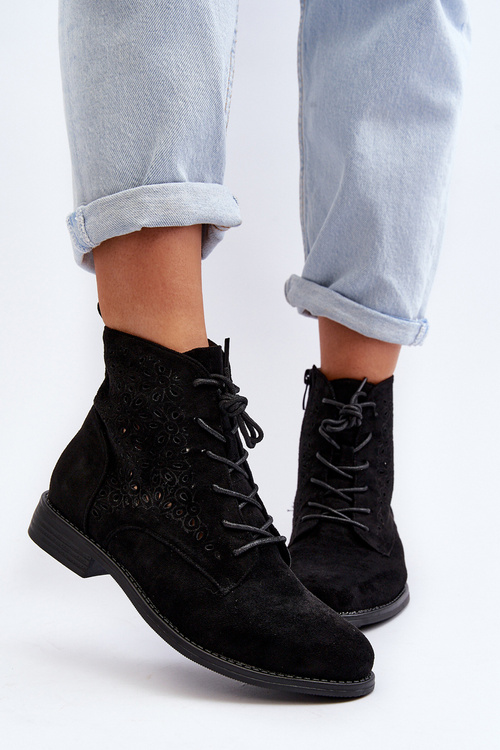 Dámské botky s vzorem černé S.Barski HY66-136