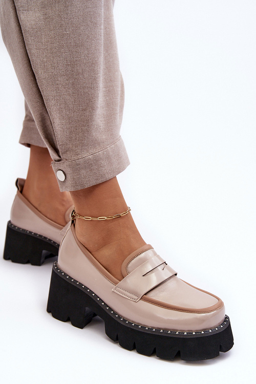 Dámské kožené mokasíny D&A MR870-32 béžové