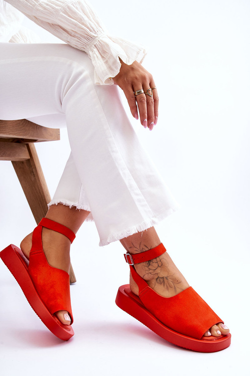 Pohodlné dámské sandály na platformě Tmavě oranžové Rubie