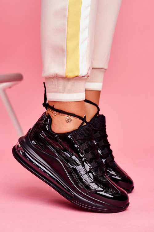 Dámská Sportovní Obuv Sneakers Černá Lakovaná Meff