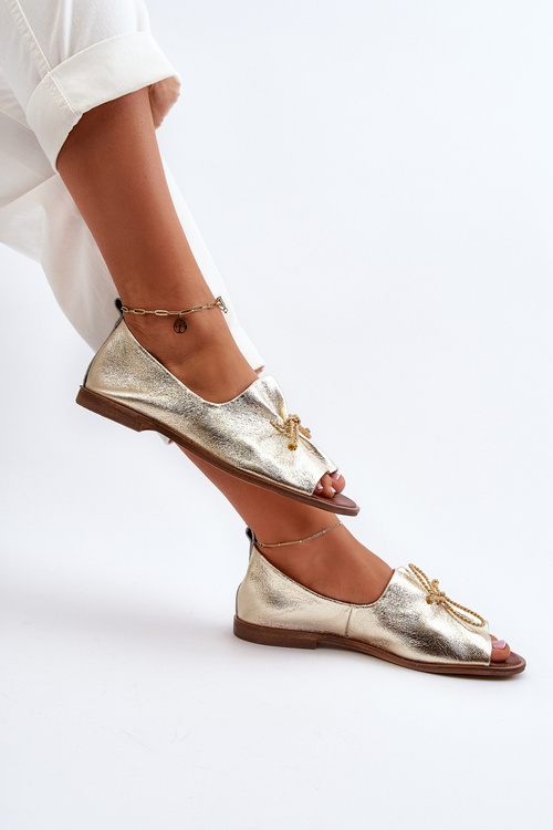 Kožené Dámské Baleríny Nicole 2660/064 Zlato