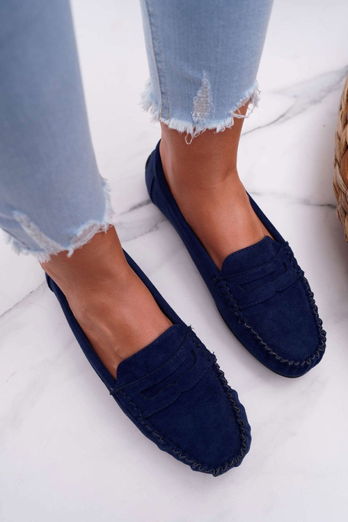 Dámské Semišové Mokasíny tmavě modré Bolero