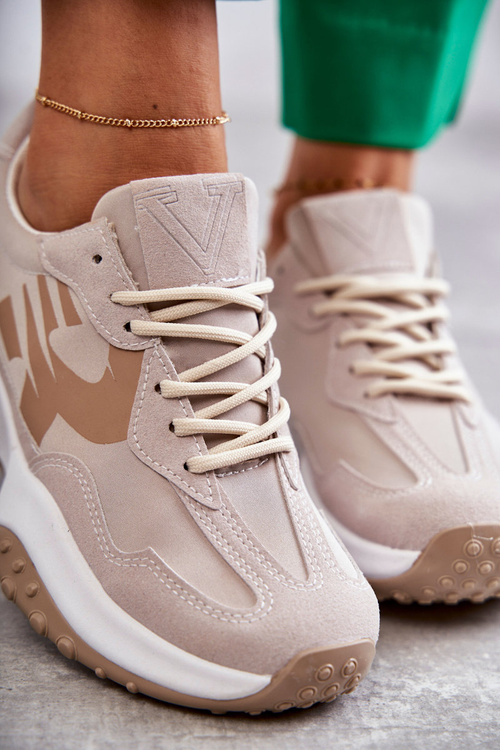 Dámská sportovní obuv vázaná béžová Tolea