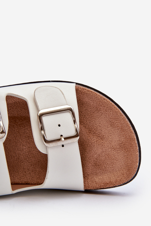 Dámské sandály s přezkami bílé Oliena