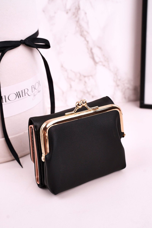 Malá Dámská Peněženka Se Zapínáním Na Háček MILANO Černá