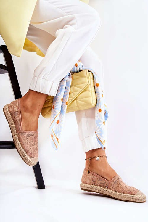 Klasické dámské espadrilky prolamované nude Catris