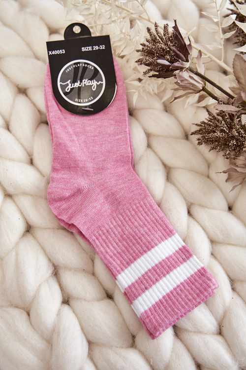 Mládež bavlněné sportovní ponožky Růžové