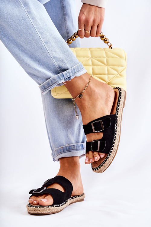 Klasické semišové dámské pantofle Černá Casilda