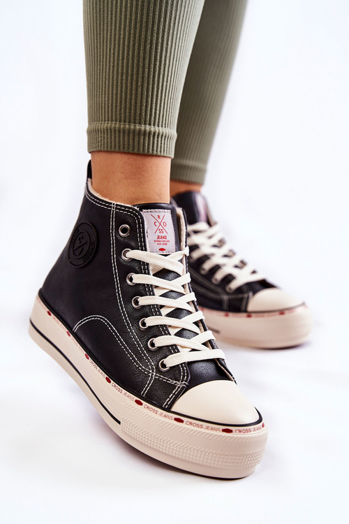 Dámské High Zateplené tenisky Cross Jeans KK2R4042C Černé