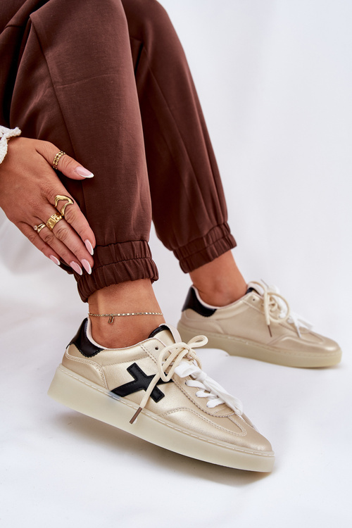 Nízké dámské sportovní boty zlaté Zelevelis