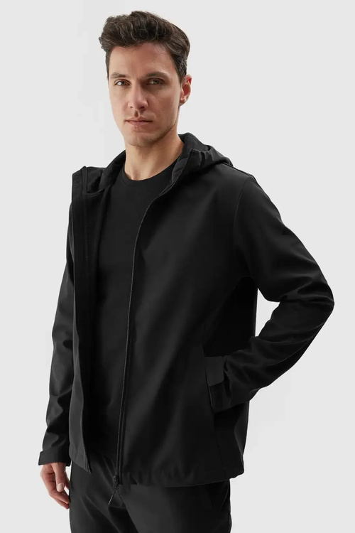 Pánska Softshell Bunda S Kapucňou 4F Čierna 4FWAW24TSOFM283-20S