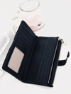 Large Women's Black Trendy Wallet Gold Zipper