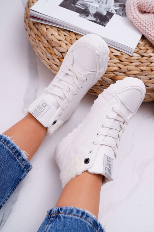 Dámske tenisky s veľkou hviezdou Vysoko izolované biele EE274146