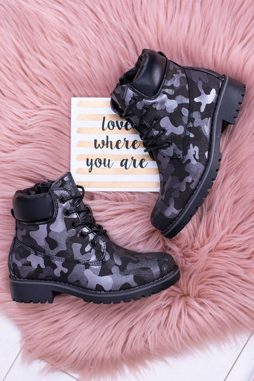 Mládežné čierne topánky Morostyle Trappers