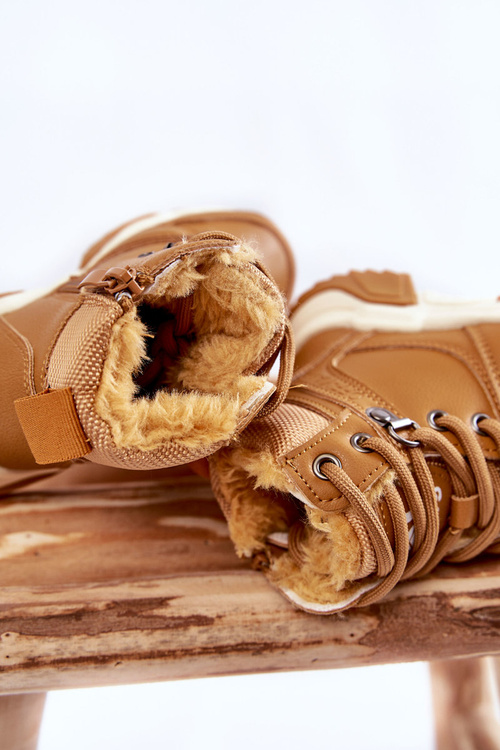 Dětské boty zateplené Trappers se zipem velbloudí Marvin