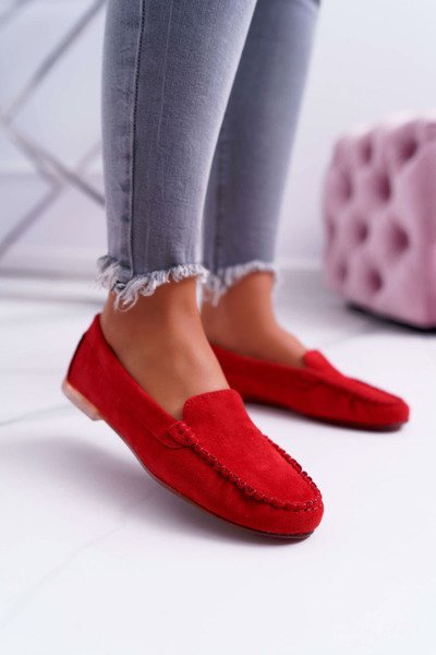 Dámske mokasíry Sergio Leone Suede Red Winted