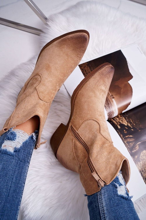 Ženské béžové kovbojské topánky béžové béžové béžové