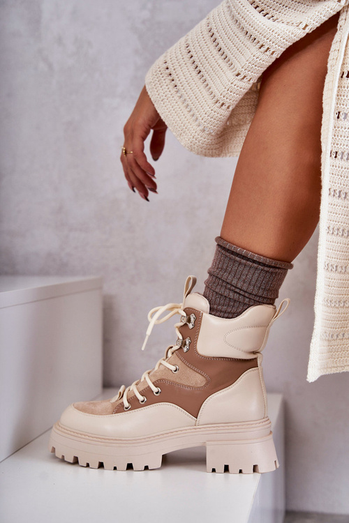 Teplé boty Trappers Béžovo-hnědé Settimo