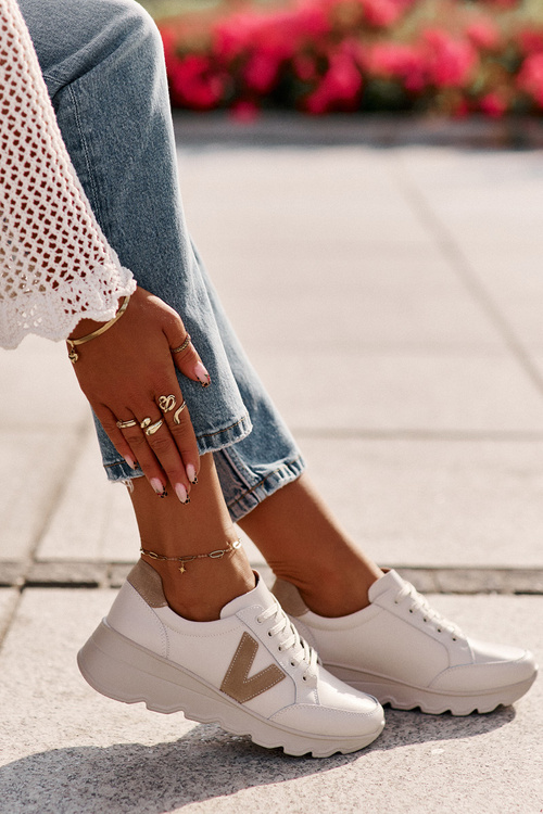 Dámska Kožená Športová Obuv Vinceza 7918 Béžová