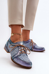 Dámska kožená šnurovacia obuv Maciejka 06452-06 modrá