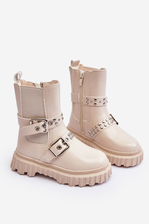 Dívčí Šněrovací Botky Bežové Adeneia