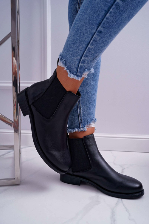 Dámske topánky Jodhpur Ploché päty čierny barski W1901