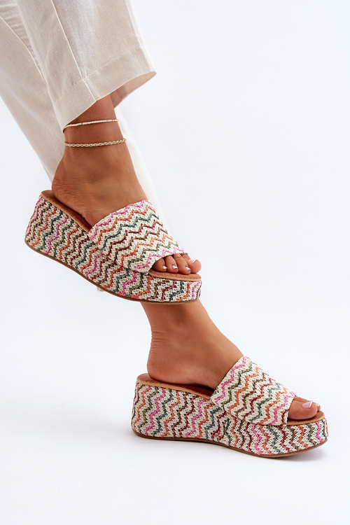 Dámske klampi na podpätku biele Vanarila