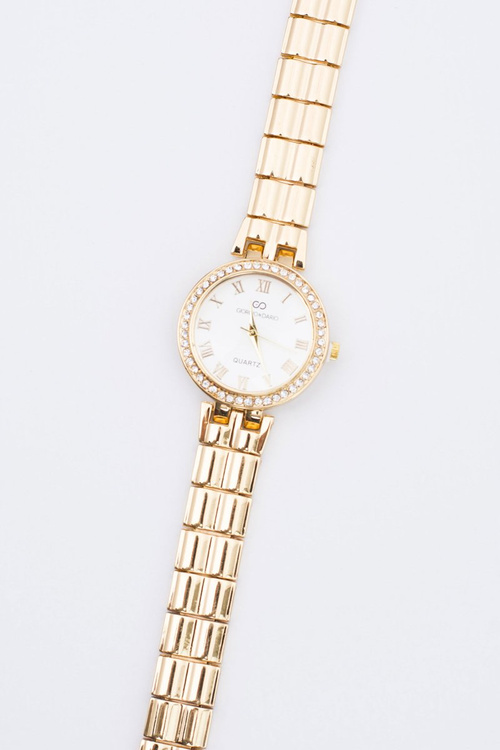Women Gold Watch with Bracelet Crystals