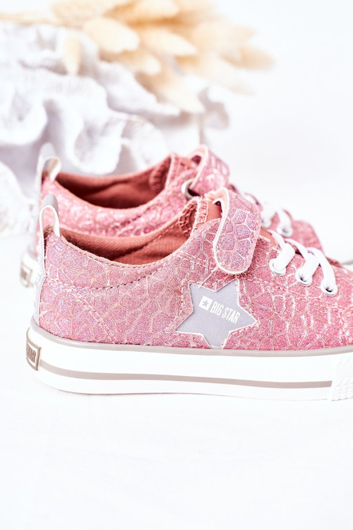 Detské tenisky na suchý zips Veľká hviezda HH374027 Pink