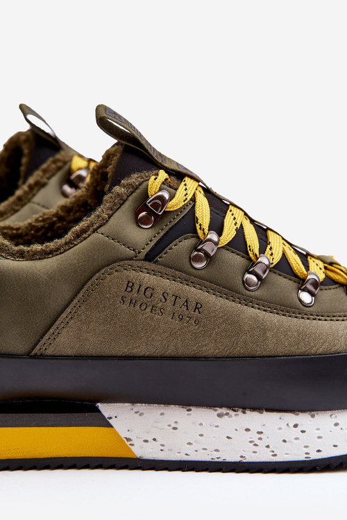 Mužské sportovní boty s podšívkou Khaki Big Star MM174109