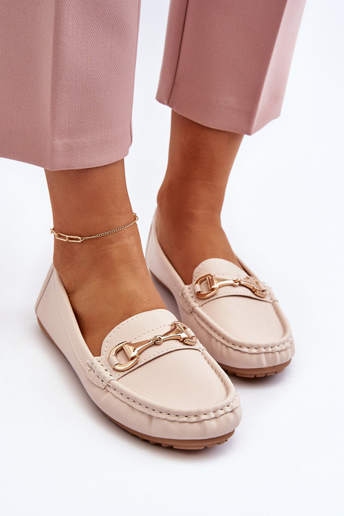 Dámske klasické mokasíny z ekokože béžové Demese