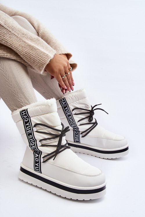 Dámske snehule s viazaním biele Lilara