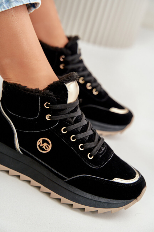 Čižmy Športové Topánky Dámske Zateplené Na Platforme Čierne Ariatte