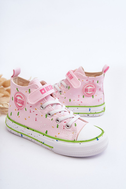 Dětské květované tenisky Big Star LL374051 růžové
