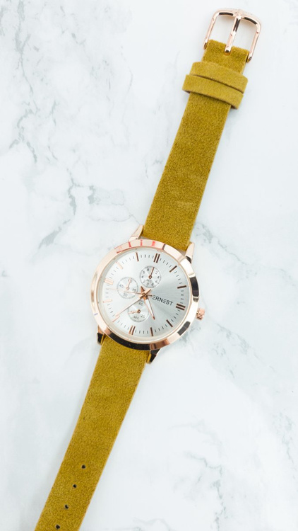 Dámske hodinky Ernest darsi medový semiš