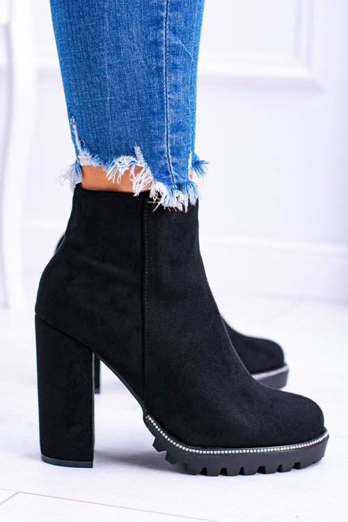 ČERNÉ SEMIŠOVÉ KOTNÍKOVÉ BOTY Guriela