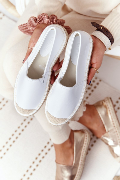 Kožené espadrilly na pletenej podošvy