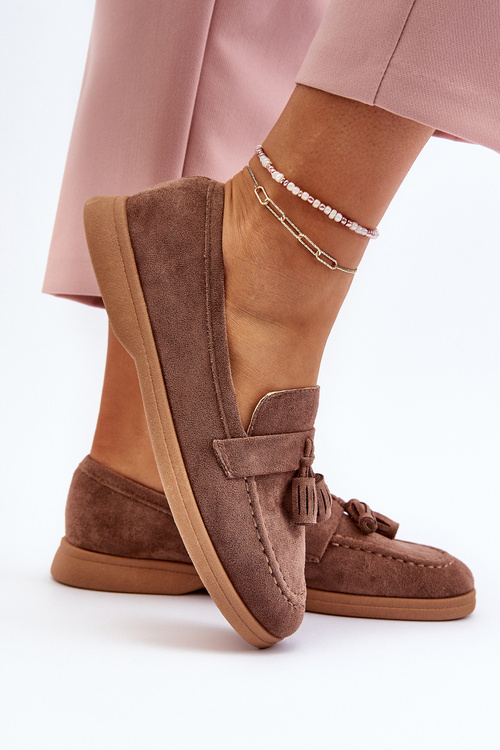 Dámské semišové mokasíny hnědé Dansitu