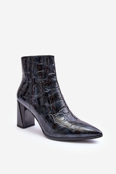 Kožené lakované topánky na S.Barski Post MR870-58 NAVY BLUE